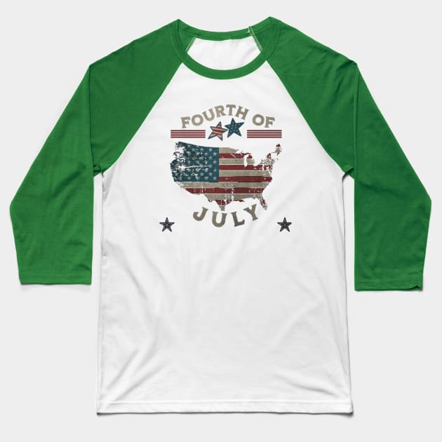 July 4th Baseball T-Shirt by TeeText